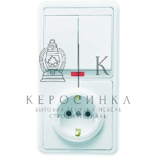 Блок Кунцево-Электро БКВР-055 Бэлла (2-кл. выкл. с инд. + розетка с заземл.) белый