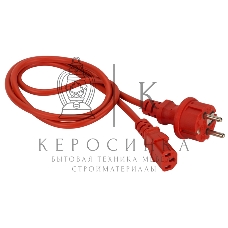 Шнур питания Lanmaster C13-Schuko прямая, 3х0.75, 220В, 10А, красный, 3 метра