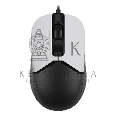 Мышь проводная A4Tech Fstyler FM12S белый/черный, 1200 dpi, USB, кнопки - 3