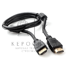 Кабель HDMI Cablexpert CCF2-HDMI4-1M, 19M/19M, v2.0, медь, позол.разъемы, экран, 2 фер.кольца, 1м, черный, пакет