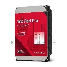Жесткий диск Western Digital 22Tb 7200 RPM, SATA 6 Gb/s, CMR, 512 MB Cache, 3.5