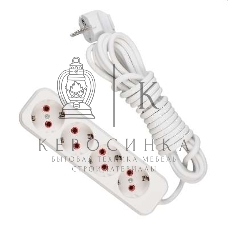 Удлинитель 4х5 м с заземл. 16А IP20 Lezard 720-0405-401