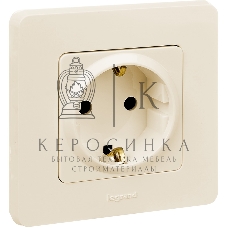 Розетка 2К+З немецкий стандарт 16А 250 В слоновая кость