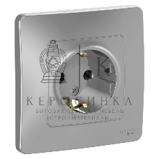 Розетка СП Blanca 16А 250В без шторок с заземл. алюм. SchE BLNRS001013