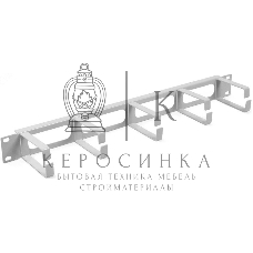 Организатор кабельный горизонтальный NTSS, крепление 19 1U с окошками, 5 колец глубиной 65мм, металл, серый RAL 7035