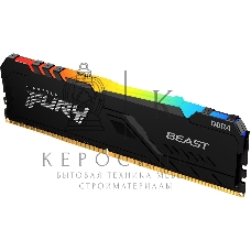 Оперативная память Kingston Fury Beast, DDR4, 16GB (1x16GB), 3200MHz, CL16, DIMM, с радиатором, RGB, черный
