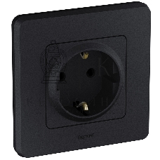 Розетка 2К+З немецкий стандарт 16А 250 В антрацит
