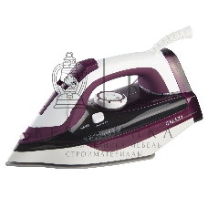 Утюг Galaxy Line GL 6108, бордовый с белым, паровой, 2400 Вт, постоянный пар 50 г/мин, паровой удар 230 г/мин, функции: автоотключение, самоочистка, антикапля, антинакипь, вертикальное отпаривание, индикатор автоотключения, индикатор нагрева, функция увла