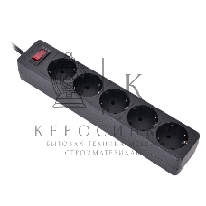 Сетевой фильтр Defender ES, 5.0 м, 5 розеток, черный