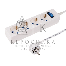 Сетевой фильтр PROconnect STANDARD 4 гнезда, 5 м, 3х0.75 мм², с/з, белый