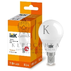Лампа cветодиодная IEK LLE-G45-7-230-30-E14 ECO G45 шар 7Вт 230В 3000К E14