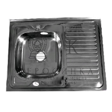 Мойка FABIA 62275L 80х60 наклад левая 0.6 мм + большой сифон с переливом, накладная, левая, толщина 0,6 мм, глубина 160 мм