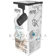 Светильник Gauss трековый цилиндр 24W 1830lm 4000K 180-240V IP20 65x210мм черный LED 1/40