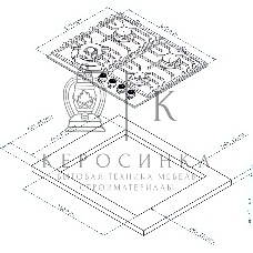 Варочная поверхность Kuppersberg FS 610 W Bronze, газ, Classic, 61 см, автоматический электроподжиг, газ-контроль, SABAF конфорки, чугунные решетки, цвет белый, цвет фурнитуры бронзовый