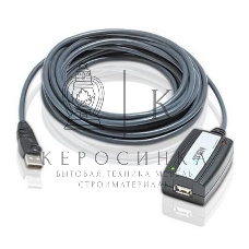 Кабель удлинитель активный(с усилителем) USB 2.0 AM/AF 5m, ATEN UE250-AT, 4 pin, опрессованный, серый