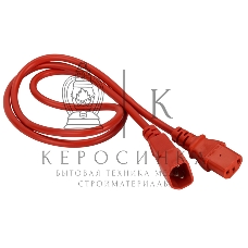 Шнур питания Lanmaster C13-C14, 3х0.75, 220В, 10А, красный, 1 метр