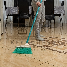 Щетка Home Palisad пластмасс. для подмет. пола, премиум, 23 см, c черенком, 120 см, бирюз. щетина