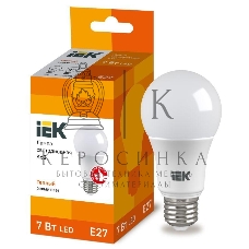 Лампа cветодиодная IEK LLE-A60-7-230-30-E27 ECO A60 шар 7Вт 230В 3000К E27 IEK