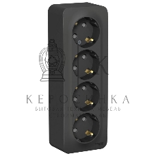 Розетка 4-ая с/з со шторками 16А, 250В, изолир. пластина SE Blanca наруж Антрацит