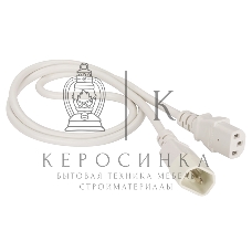Шнур питания C13-C14, 3х0.75, 220В, 10А, белый, 1.8 метра