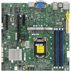 Материнская плата SuperMicro MBD-X12SCZ-F-O, LGA1200, Intel W480E, 4xDDR4, 4xSATA, 1xM.2, 1xPCIe x16, 2xPCIe x4, 1xPCIe x1, 2xRJ45, 1xDVI-D, 2xDP, 1xVGA, 1xCOM, 1xDOM, TPM 2.0, 6xUSB 2.0 (внутренние), 1xM.2 (E-Key для Wi-Fi), mATX (OEM)