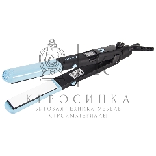 Щипцы для волос Galaxy GL 4505, голубой, 65 Вт, нагревательный элемент с защитой от перегрева, сменные пластины с керамическим покрытием: 89x27,5 мм и 89x57 мм, ЖК-дисплей с индикацией температуры, регулятор температурных режимов, шнур питания, вращающийс