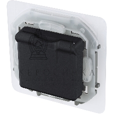 Розетка 2К+З IP44 с крышкой и шторками немецкий стандарт 16А 250 В антрацит