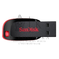 Флешка USB Sandisk CZ50 Cruzer Blade (SDCZ50-016G-B35), 16Gb, USB 2.0, R/W 15/4, черный/красный
