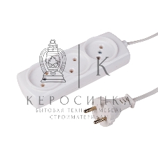 Удлинитель PROconnect STANDARD 3 гнезда, 1.5 м, 2х0.75 мм², б/з, белый