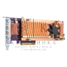 Плата расширения QNAP QM2-4P-384 Quad M.2 PCIe NVMe SSD expansion card; supports up to four M.2 2280 formfactor M.2 PCIe (Gen3 x4) SSDs; PCIe Gen3 x8 host interface; Low-profile bracket pre-loaded, Low-profile flat and Full-height are bundled