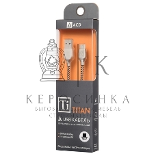 Кабель USB ACD-Titan Type-C ~ USB-A Нейлон, 1м, желто-черный
