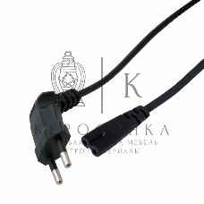 Шнур сетевой Rexant вилка угловая - евроразъем С7, кабель 2x0,75 мм², длина 1,5 м. (PVC пакет)