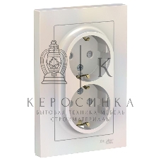 Розетка 2-м СП AtlasDesign 16А IP20 с заземл. защ. шторки в сборе жемчуж. SchE ATN000426