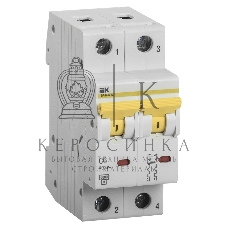 Выключатель автоматический модульный 2п C 6А 6кА ВА47-60M IEK MVA31-2-006-C