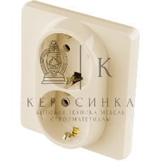Розетка 2 x 2К+З немецкий стандарт 16А 250 В слоновая кость