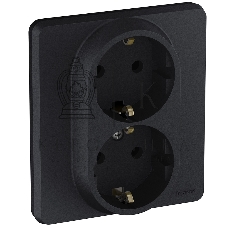 Розетка 2 x 2К+З немецкий стандарт 16А 250 В антрацит