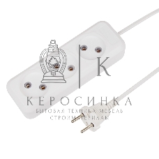 Удлинитель Rexant 3 гнезда, 5 м, 2х0.75 мм², б/з, белый (Сделано в России)