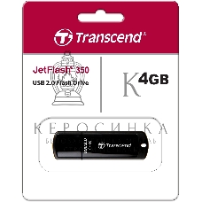 Флешка USB Transcend JetFlash 350 (TS4GJF350), 4Gb, USB 2.0, R/W 12/5, черный